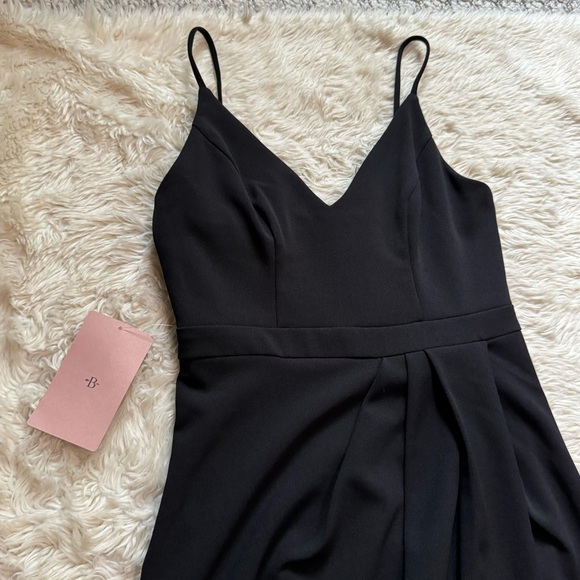 NWT Anthropologie BHLDN Lyra Faux Wrap Dress in Black - Size 4 - Picture 4 of 7